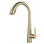 Swan Spout Gold Brushed Kitchen Faucet