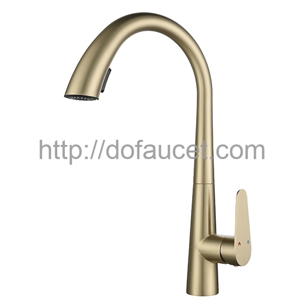 Swan Spout Gold Brushed Kitchen Faucet