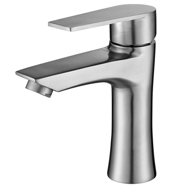 Brushed Stainless Steel Basin Tap