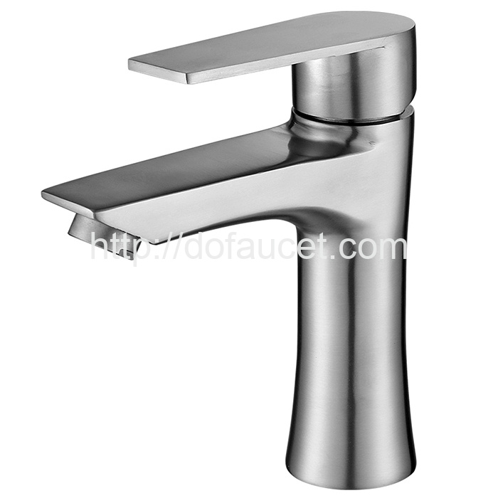 Brushed Stainless Steel Basin Tap